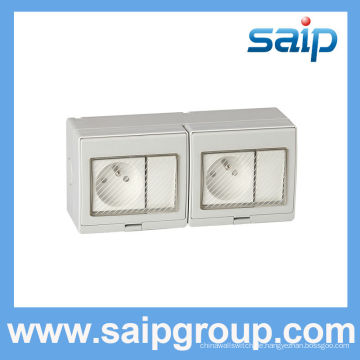 2014 saip ip55 neueste wasserdichte wand schalter und stecker 20a 110-250 v sp-2frs 2 stecker